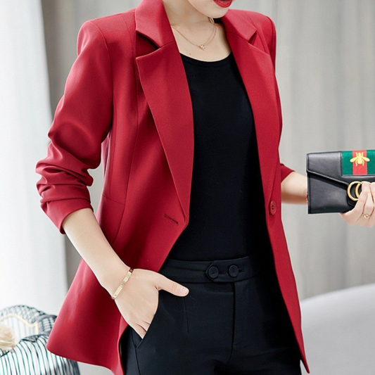 Elegant Red Tailored Blazer